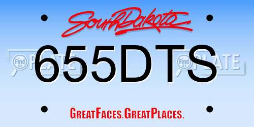 655DTS South Dakota License Plate
