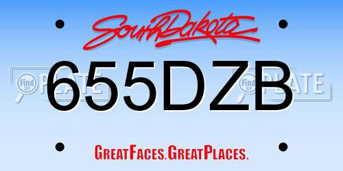 655DZB South Dakota License Plate