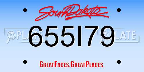 655I79 South Dakota License Plate