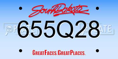 655Q28 South Dakota License Plate