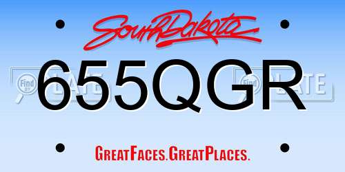 655QGR South Dakota License Plate