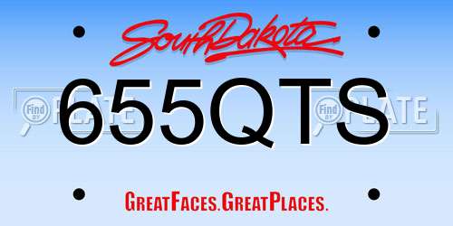 655QTS South Dakota License Plate