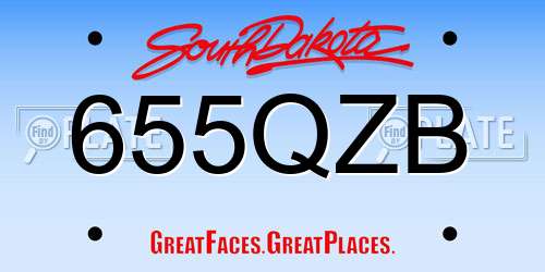 655QZB South Dakota License Plate