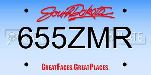 655ZMR South Dakota License Plate