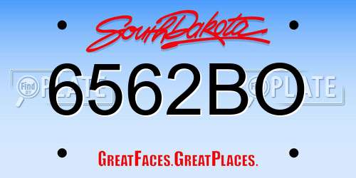 6562BO South Dakota License Plate
