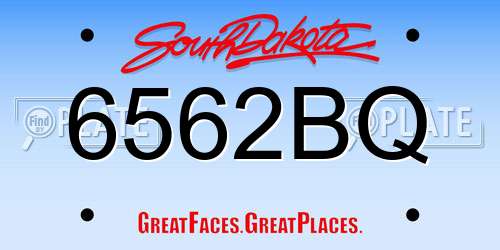 6562BQ South Dakota License Plate
