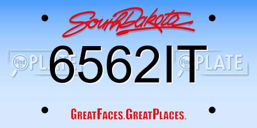 6562IT South Dakota License Plate
