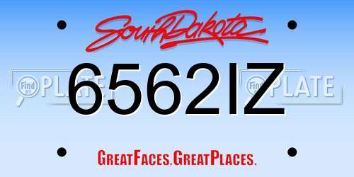 6562IZ South Dakota License Plate