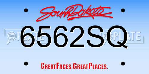 6562SQ South Dakota License Plate