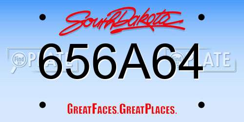656A64 South Dakota License Plate