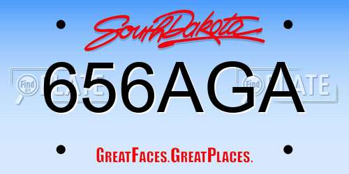 656AGA South Dakota License Plate