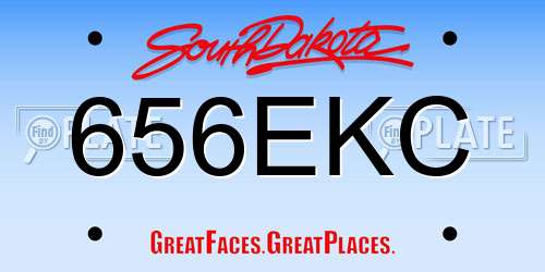 656EKC South Dakota License Plate