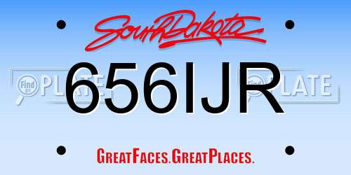 656IJR South Dakota License Plate