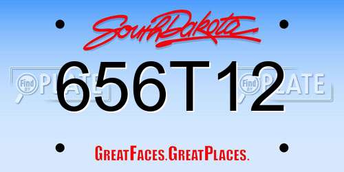 656T12 South Dakota License Plate