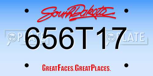656T17 South Dakota License Plate