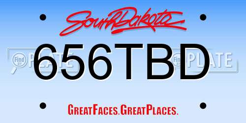 656TBD South Dakota License Plate