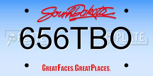 656TBO South Dakota License Plate