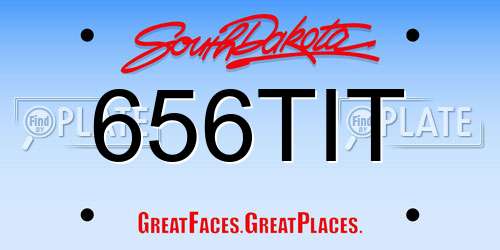 656TIT South Dakota License Plate