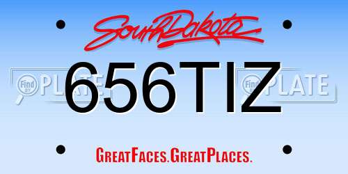 656TIZ South Dakota License Plate