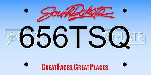 656TSQ South Dakota License Plate