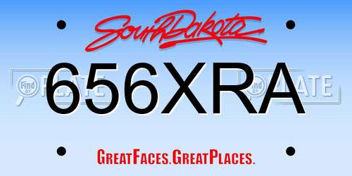 656XRA South Dakota License Plate