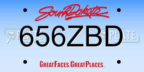 656ZBD South Dakota License Plate