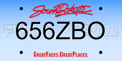 656ZBO South Dakota License Plate