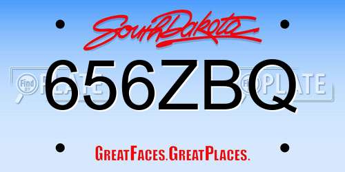 656ZBQ South Dakota License Plate