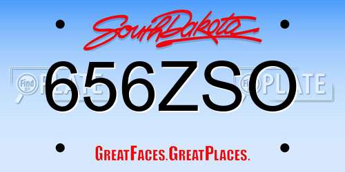656ZSO South Dakota License Plate