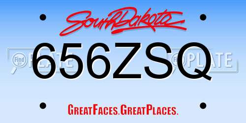 656ZSQ South Dakota License Plate