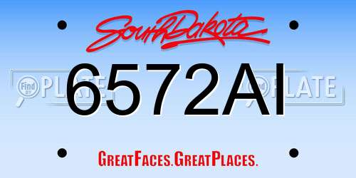 6572AI South Dakota License Plate