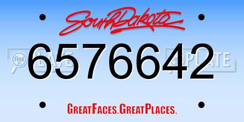 6576642 South Dakota License Plate