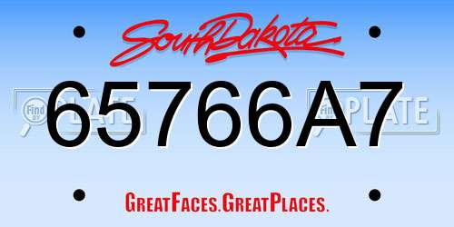 65766A7 South Dakota License Plate