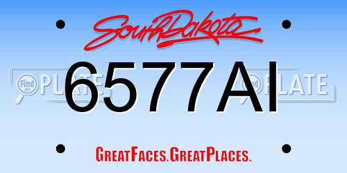 6577AI South Dakota License Plate