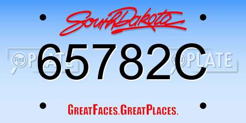 65782C South Dakota License Plate