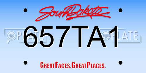 657TA1 South Dakota License Plate