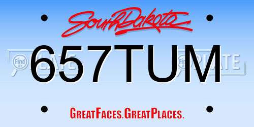 657TUM South Dakota License Plate