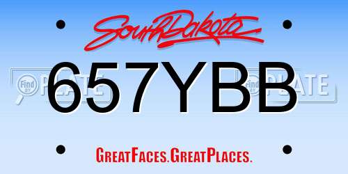 657YBB South Dakota License Plate