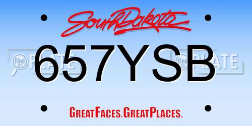 657YSB South Dakota License Plate