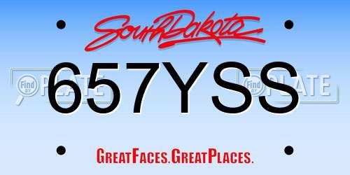 657YSS South Dakota License Plate