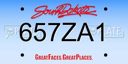 657ZA1 South Dakota License Plate