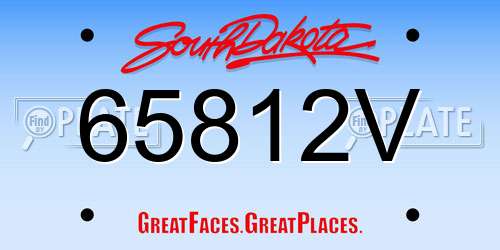 65812V South Dakota License Plate