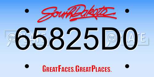 65825D0 South Dakota License Plate