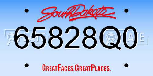 65828Q0 South Dakota License Plate