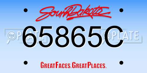 65865C South Dakota License Plate
