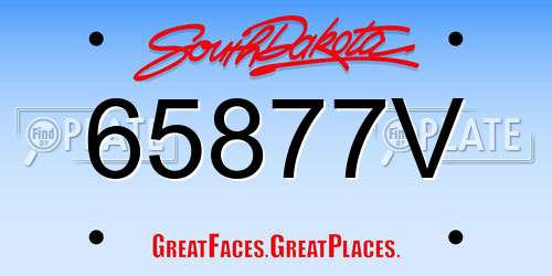 65877V South Dakota License Plate