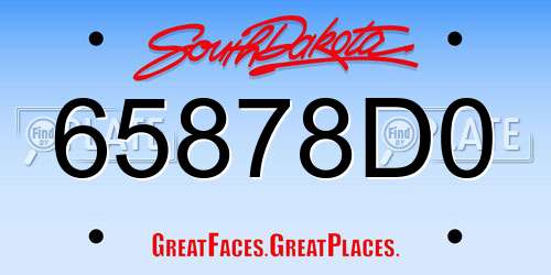 65878D0 South Dakota License Plate