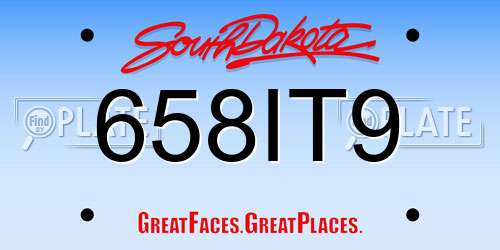 658IT9 South Dakota License Plate