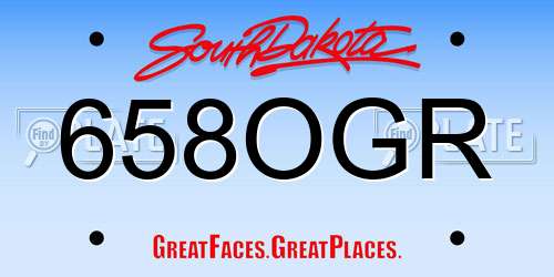 658OGR South Dakota License Plate