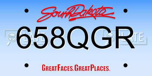658QGR South Dakota License Plate